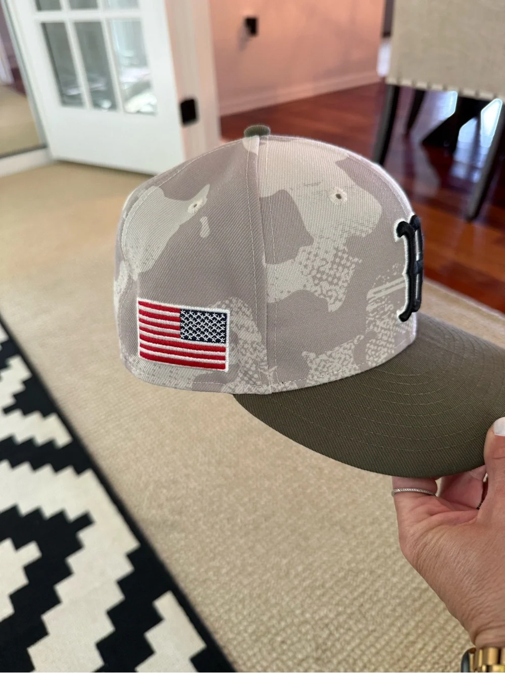 New Era Kids Camo Cap with Olive Brim